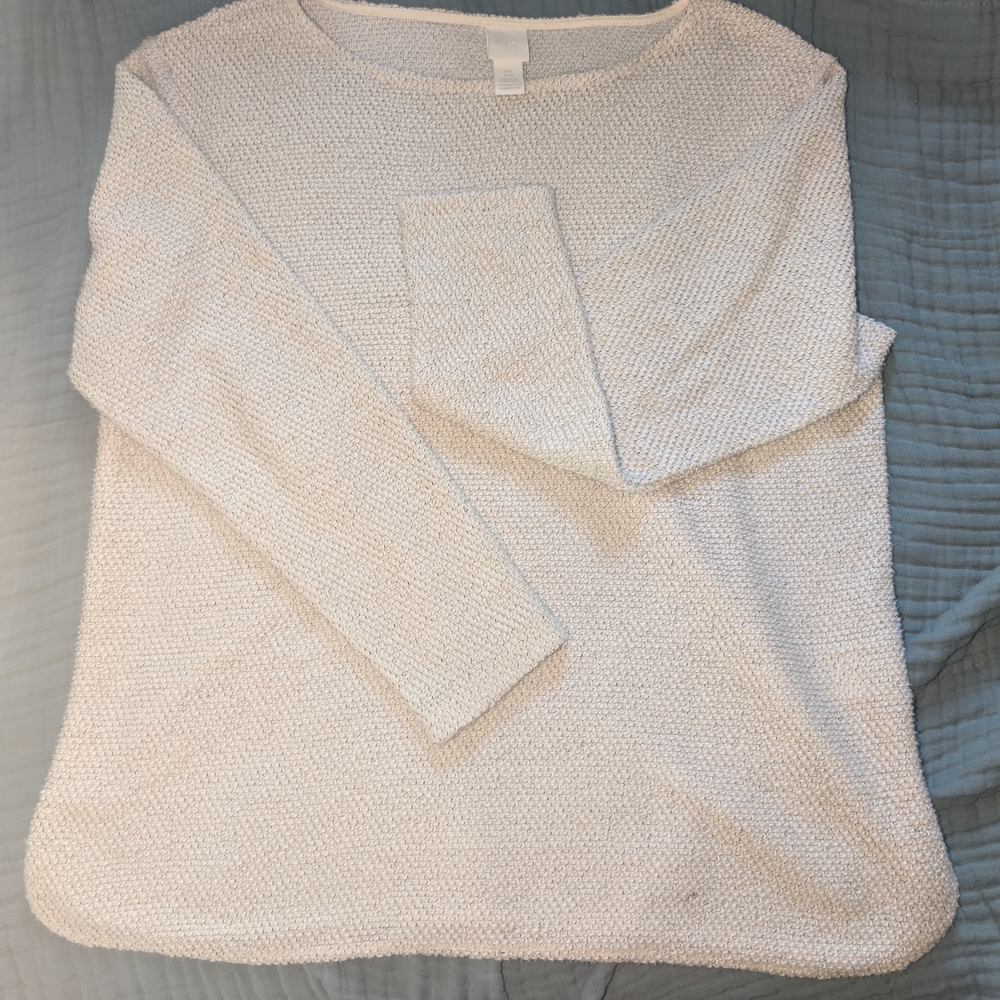 H&M Cream Textured Sweater NWOT